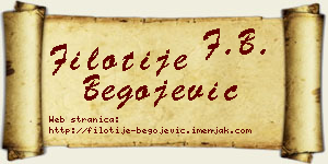 Filotije Begojević vizit kartica